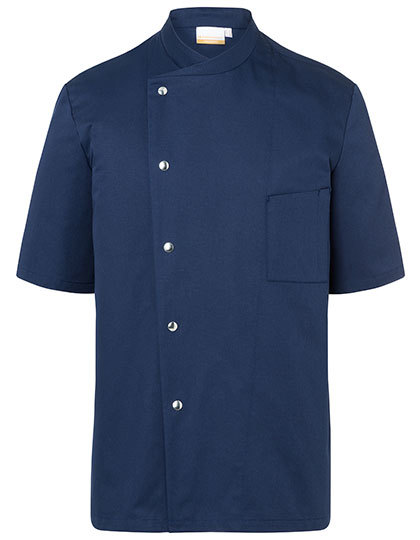 Veste de cuisine homme MC avec logo "Pavé" KY037 bleu foncé