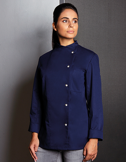 Veste de cuisine femme navy avec logo "Pavé" KY070