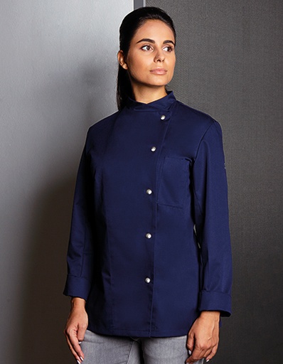 Veste de cuisine femme navy avec logo "Pavé" KY070