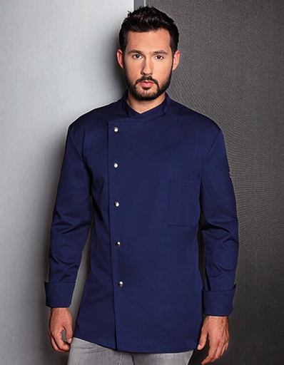 Veste de cuisine homme navy avec logo "Pavé" KY036